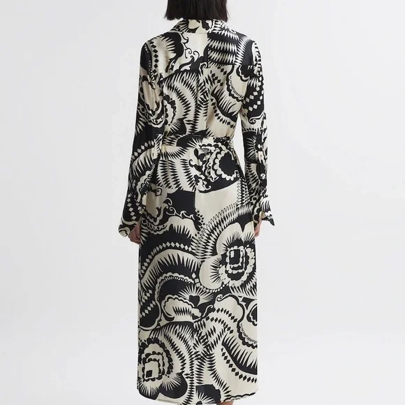 NWOT Reiss Tilly Printed Midi Size 2 - Picture 5 of 12